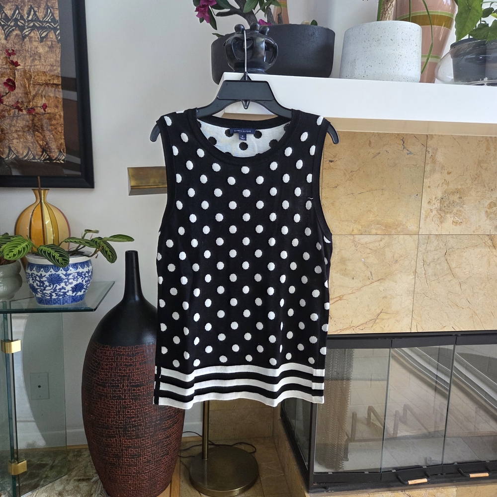 Bundle2 For $30 Tommy Hilfiger Black & White Polka Dot Tank Top